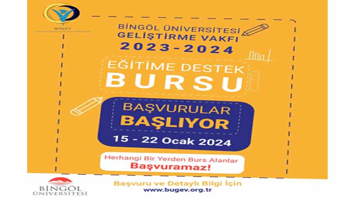 Bingöl Üniversitesi Geliştirme Vakfı Burs Başvuruları