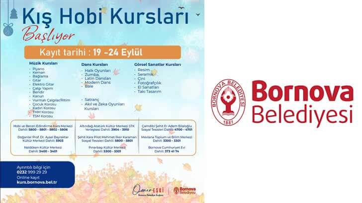 Bornova Belediyesi Ücretsiz Kurslar