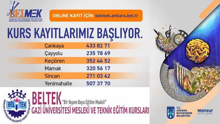 Ankara Belediyesi Ücretsiz BELMEK BELTEK Kursları