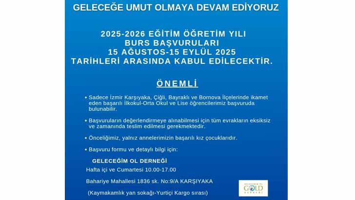 Geleceğim Ol Derneği Burs Başvuruları