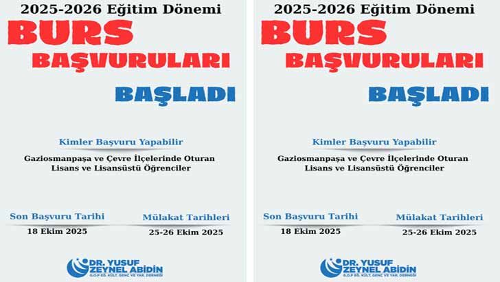 Dr. Yusuf Zeynel Abidin Derneği Burs Başvuruları