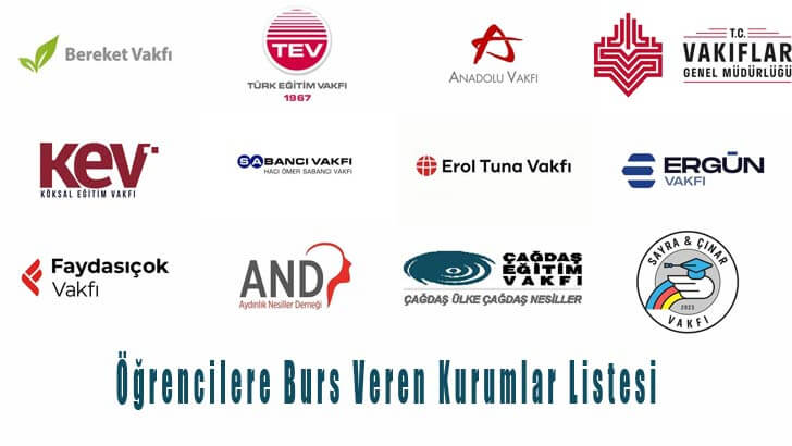 Öğrencilere Burs Veren Kurumlar 2025-2026