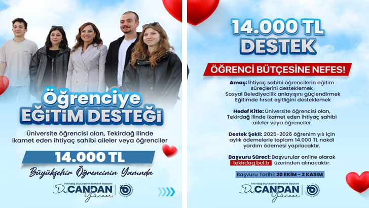 Tekirdağ Belediyesi Bursu Başvuruları