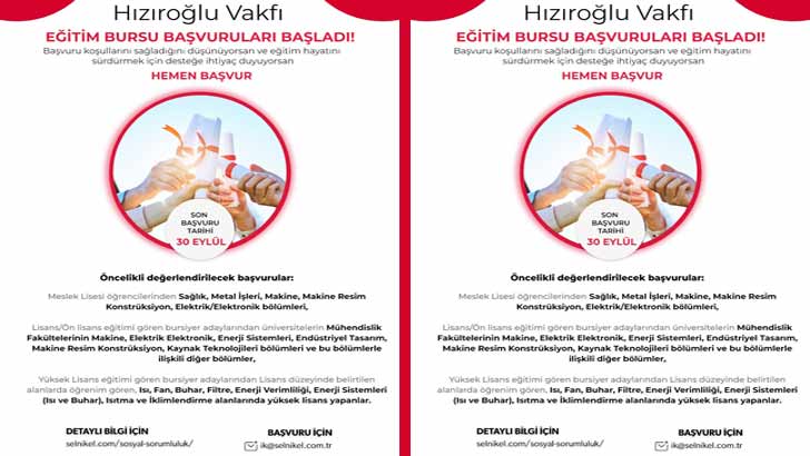 Hızıroğlu Vakfı Burs Başvuruları