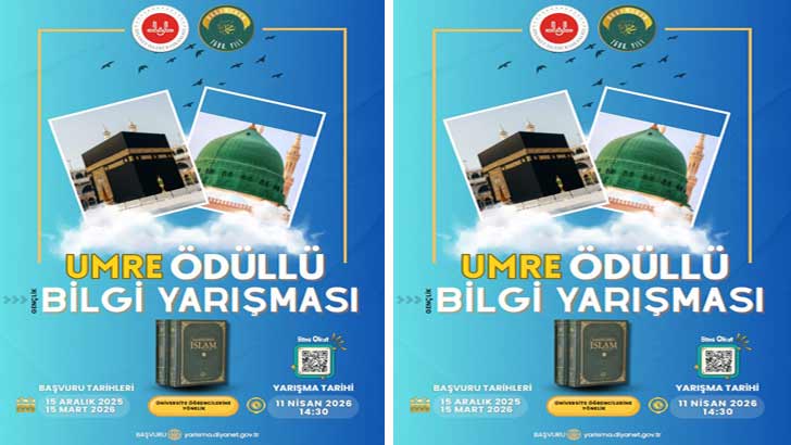 Diyanet Üniversite Öğrencileri Arası Umre Ödüllü Bilgi Yarışması 2026