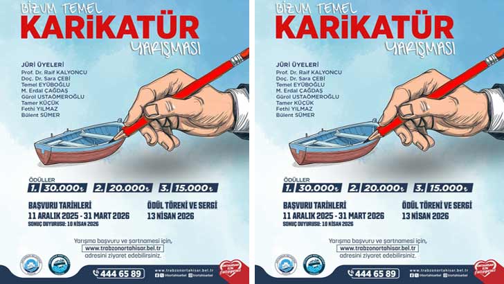 Ortahisar Belediyesi Bizum Temel Karikatür Yarışması 2026